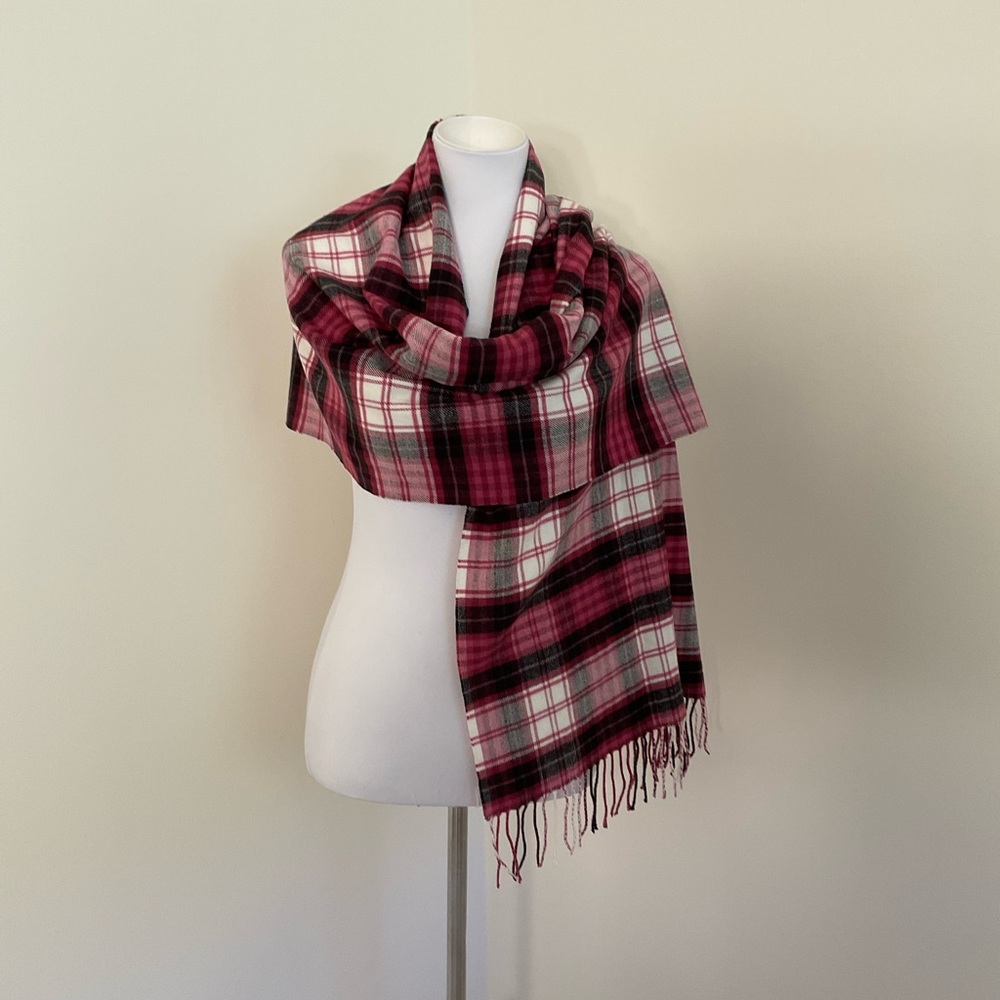 Esprit Fuchsia/Black Plaid Scarf -